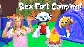 Assistant Prepares for a Box Fort Camping Adventure with Paw Patrol