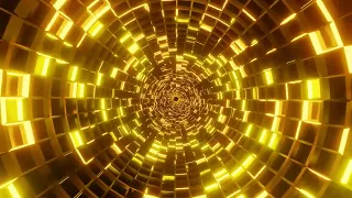 Abstract Background Video 4k Yellow Golden Metallic Tunnel VJ LOOP NEON Satisfying Calm Wallpaper