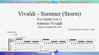 Vivaldi - Summer (Storm) ver.1 - for Guitar Tutorial with TABs