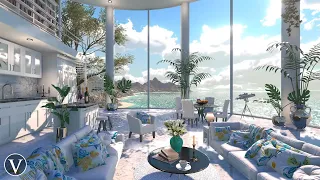 Ocean View Apartment | Day & Sunset Ambience | Beach Waves & Tropical Nature Sounds