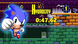 Sonic 3 A.I.R.: D.A. Garden Edition - Time Attack | Hydrocity 1 -  0:47.62 (Sonic)