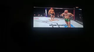 Nate Diaz flips off Conor Mcgregor in The Octogon!!!