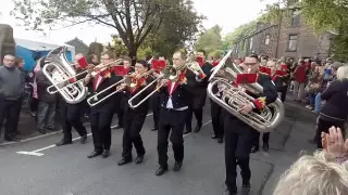 Black Dyke march down at Dobcross