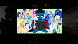 Brony Polka Animated but every "you" is replaced with a creepy image with minecraft cave sounds