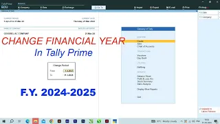 Tally Me Financial Year Kaise Change Kare!How to Change Financial Year in Tally Prime