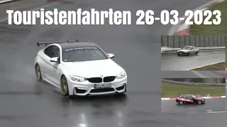Nürburgring 2023. WET TRACK with fast and slow cars Touristenfahrten Nordschleife 26-03-2023