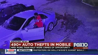 Hundreds of car thefts in Mobile this year; police say most are preventable