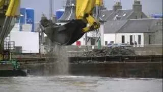 Closeup Massive Marine Excavator the Nordic Giant Dredging at Aberdeen Harbour