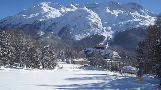St. Moritz, Switzerland - Obie skiing/Suvretta House