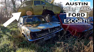 CLASSIC FORD/AUSTIN car GRAVEYARD old WW2 airbase AMAZING FINDS