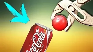 EXPERIMENT Glowing 1000 degree Metal Ball vs Coca-Cola