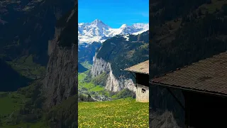 The most beautiful valley #switzerland #youtubeshorts #nature #travel #spring #lauterbrunnen