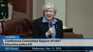 Minnesota House repasses education policy bill, SF3567, as amended in conference cmte 5/15/24