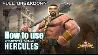 How to use Hercules Effectively |Full Breakdown| - Marvel Contest of Champions