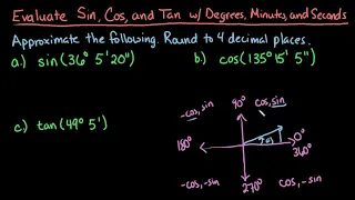 Evaluate Sin, Cos, Tan with Degrees, Minutes, Seconds in TI-Nspire