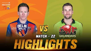 Match 22 I Delhi Bulls vs Qalandars I Day 8 I Aldar Properties Abu Dhabi T10