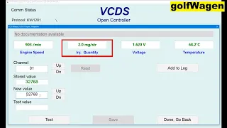 VW injected quantity (IQ) adaptation