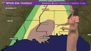 Enhanced risk of severe weather in New Orleans Thursday