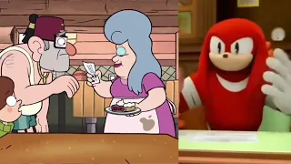 Knuckles rates Gravity Falls ships