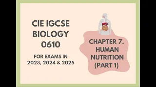 7. Human Nutrition (Part 1) (Cambridge IGCSE Biology 0610 for exams in 2023, 2024 and 2025)