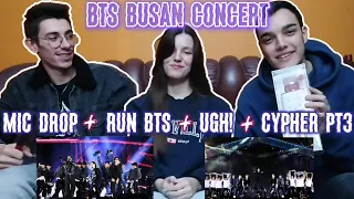 BTS Busan Concert 2022 (Mic Drop + Run BTS + UGH! + Cypher pt3) | BTS REACTION