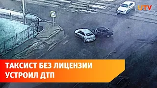 В Уфе таксист без лицензии устроил автомобильную аварию