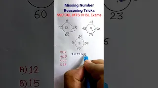 Missing Number| Reasoning Tricks SSC CGL CHSL MTS CRPF AGNIVEER & OTHERS Exam |#shorts