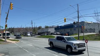 Bus Calling a Walk Signal in Lower Sackville