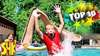 Lifeguard Swimming Challenge and More! TOP 10 FUNNY VIDEOS OF THE YEAR SuperHeroKids Compilation