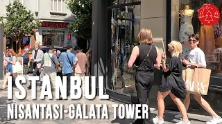 Nisantasi Luxury Shopping District & Galata Tower Istanbul 2023 Turkey Walking Tour |4K UHD 60fps