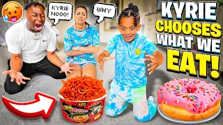 OUR SON KYRIE DECIDES WHAT WE EAT FOR 24 HOURS CHALLENGE **BAD IDEA**