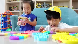 예준이의 푸시 팝잇 장난감 색깔놀이 아기 동생과 동물원 여행놀이 Color Toy Play with Animal Playground