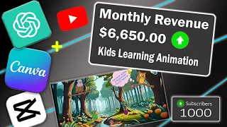 🤑Earn $6,500 Per Month - Create Kids Learning Youtube Animations with ChatGPT 2024