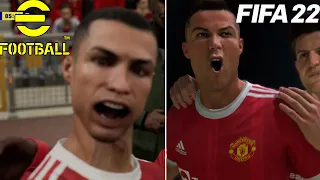 FIFA 22 vs eFootball PES 2022 Gameplay Graphics Comparison