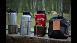 Słów kilka o butelkach i kubkach: Nalgene,  Pathfinder, butelka z Chin i Zebra