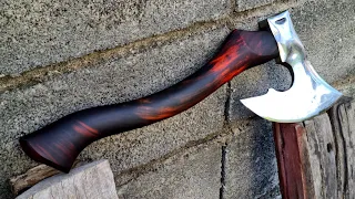 Making a Beautiful Viking Axe Handle From Siamese rosewood , Woodworking