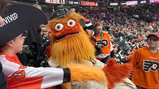Danny Survived the Gritty Chaos Corner! #flyers #philadelphiaflyers #philadelphia #gritty