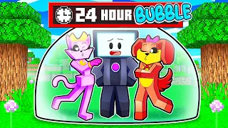 CATNAP SISTER and DOGDAY SISTER Locked Me In 24 HOUR BUBBLE in Minecraft!