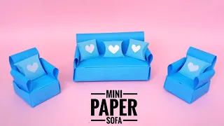 How to make a Paper Sofa//DIY Miniature Sofa//Origami Sofa