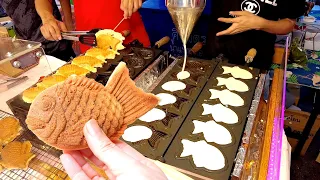 Taiyaki たい焼き Japanese fish shaped cake Japanese Favorite Street Foods | Food News Video