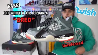 I BOUGHT UNRELEASED OFF WHITE X NIKE JORDAN "BRED 4" FROM WISH.COM