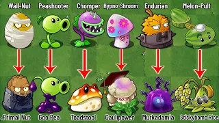 PVZ2 Discovery - All Plants Evolution WEAK - STRONG!