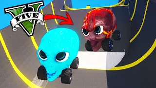 CARROS ELEMENTAIS do DAME TU COSITA na MAIOR RAMPA do GTA 5 ! Siren Head