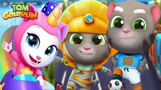 TALKING TOM GOLD RUN Android Gameplay EP#246 UNICORN ANGELA VS FOOTBALL TOM VS  MUMMY TOM