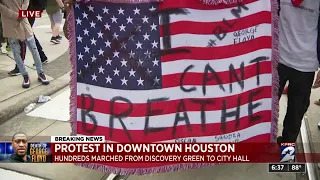 Hundreds march for George Floyd in downtown Houston