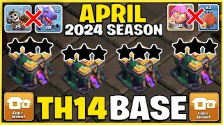 TOP 10 BEST TH14 WAR BASE LINK 2024 || TH14 CWL BASE 2024 || TH14 ANTI 2 STAR BASE CLASH OF CLANS