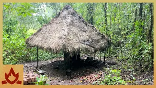 Primitive Technology: Wet Season Destroys Thatched Workshop