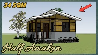AMAKAN TINY HOUSE DESIGN IDEA (34 sqm)/(365 sqft) w/ SERVICE AREA & FLOOR PLAN | D'M Sketch PH