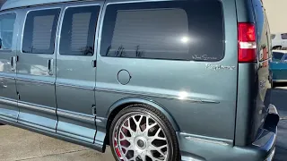 GMC savana explorer van on 26” forgiatos full color change