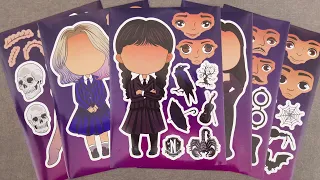 [ToyASMR] Decorate with Sticker Book Wednesday Addams ❤️ #paperdiy #asmr #wednesday